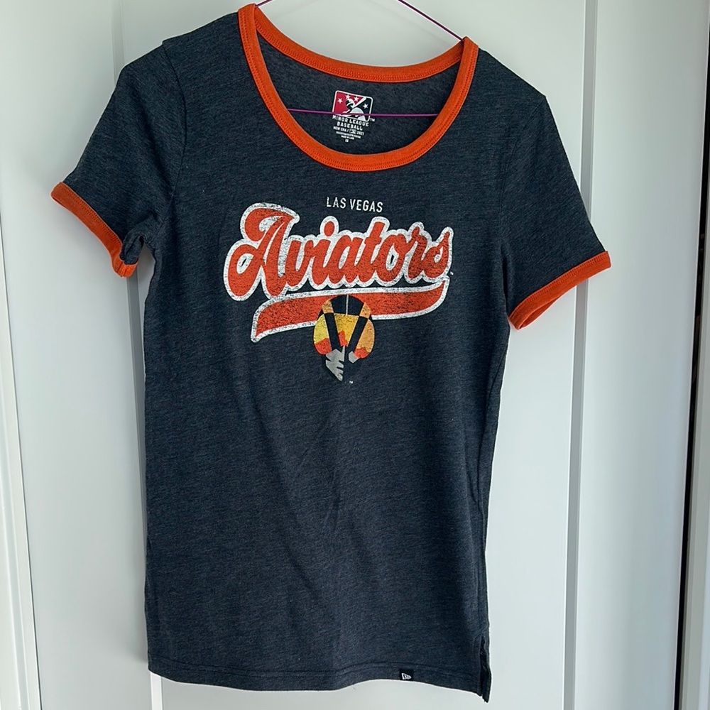 Las Vegas Aviators ladies XS T-Shirt - Gray and Orange